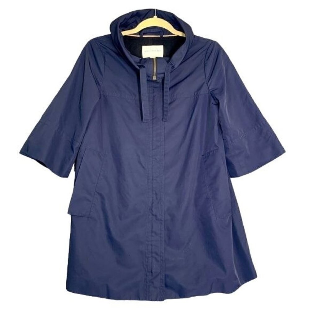 Banana Republic Half Sleeve Zip Front Lined Swing Jacket - Blue, Size Small
